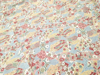 平和屋着物■上質な小紋　地紙重ね草花文　正絹　逸品　CABI7653ev