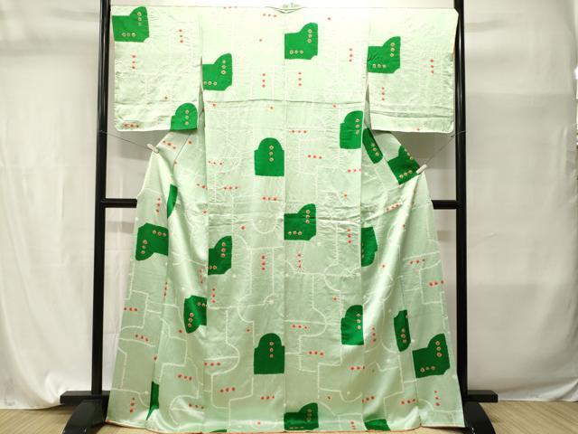 平和屋着物■上質な小紋　絞り　幾何学文　正絹　逸品　CABI7654ev