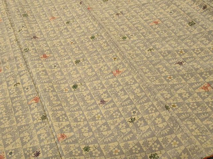 平和屋着物■上質な小紋　鱗草花文　鬼しぼ縮緬　正絹　逸品　CABI7658ev