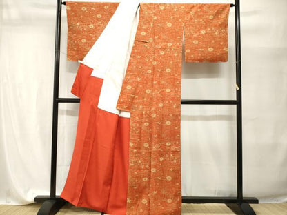 平和屋着物■上質な小紋　松竹梅流水陶器花文　正絹　逸品　CABI7662ev