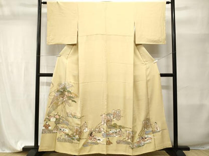 平和屋着物■豪華色留袖　扇人物花文　金彩　正絹　逸品　CABI7663ev