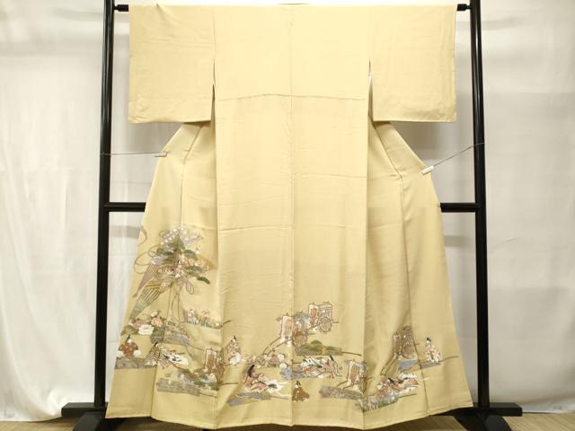 平和屋着物■豪華色留袖　扇人物花文　金彩　正絹　逸品　CABI7663ev