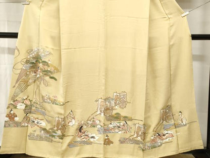平和屋着物■豪華色留袖　扇人物花文　金彩　正絹　逸品　CABI7663ev