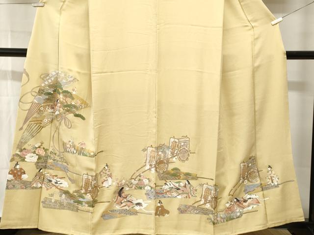 平和屋着物■豪華色留袖　扇人物花文　金彩　正絹　逸品　CABI7663ev