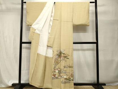 平和屋着物■豪華色留袖　扇人物花文　金彩　正絹　逸品　CABI7663ev