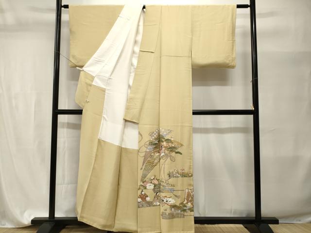 平和屋着物■豪華色留袖　扇人物花文　金彩　正絹　逸品　CABI7663ev
