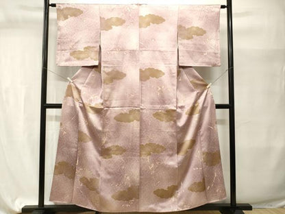 平和屋着物■上質な小紋　雲取り枝花文　暈し染め　正絹　逸品　CABI7666ev