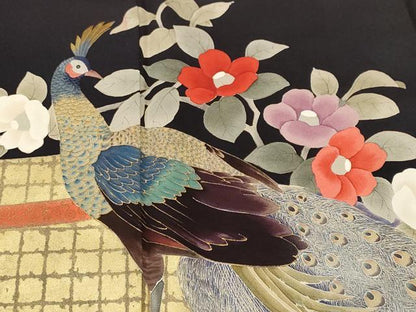 平和屋着物■豪華色留袖　刺繍　孔雀枝椿文　暈し染め　金銀彩　正絹　逸品　CABI7667ev