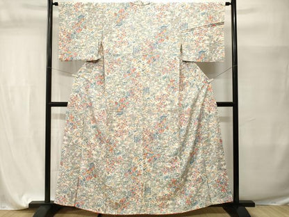 平和屋着物■上質な小紋　型染め　松竹梅流水文　正絹　逸品　CABI7669ev