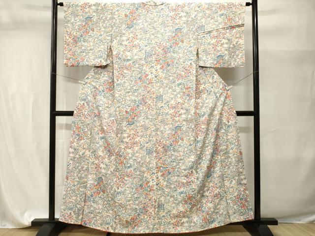 平和屋着物■上質な小紋　型染め　松竹梅流水文　正絹　逸品　CABI7669ev