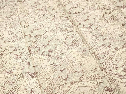 平和屋着物■上質な小紋　屏風草花文　正絹　逸品　CABI7671ev