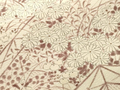 平和屋着物■上質な小紋　屏風草花文　正絹　逸品　CABI7671ev
