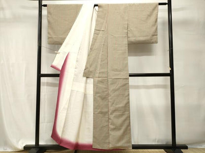 平和屋着物■上質な小紋　縞　正絹　逸品　CABI7672ev