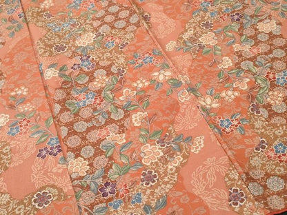 平和屋着物■上質な小紋　更紗枝花文　正絹　逸品　CABI7674ev