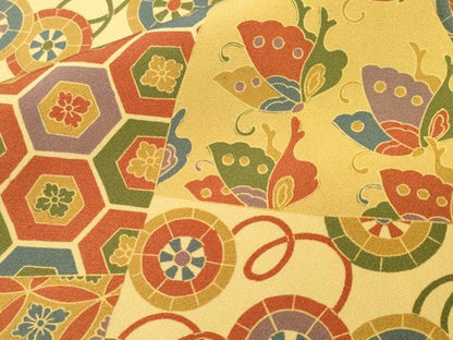 平和屋着物■上質な小紋　切嵌吉祥花唐草蝶文　正絹　逸品　CABI7675ev