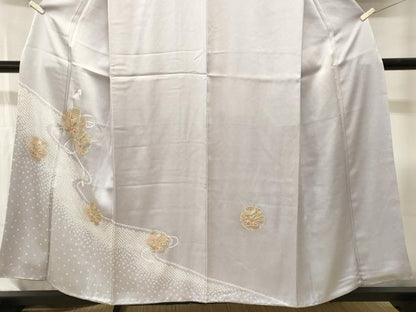平和屋着物■中国三大刺繍　スワトウ刺繍　訪問着　絞り　雪輪重ね草花文　正絹　逸品　CABI7676ev