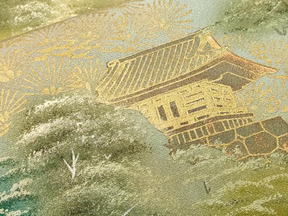 平和屋着物■豪華色留袖　浜松風景文　暈し染め　金彩　正絹　逸品　CABI7678ev