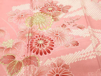 平和屋着物■訪問着　刺繍　流水枝花文　暈し染め　金彩　正絹　逸品　CABI7681ev