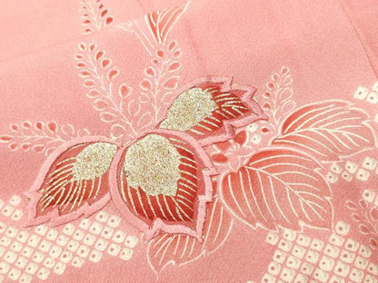 平和屋着物■訪問着　刺繍　流水枝花文　暈し染め　金彩　正絹　逸品　CABI7681ev