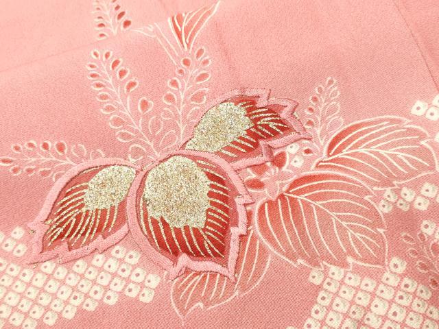 平和屋着物■訪問着　刺繍　流水枝花文　暈し染め　金彩　正絹　逸品　CABI7681ev
