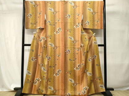 平和屋着物■上質な小紋　地紙雪輪花間道　暈し染め　金彩　正絹　逸品　CABI7683ev