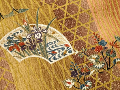 平和屋着物■上質な小紋　地紙雪輪花間道　暈し染め　金彩　正絹　逸品　CABI7683ev