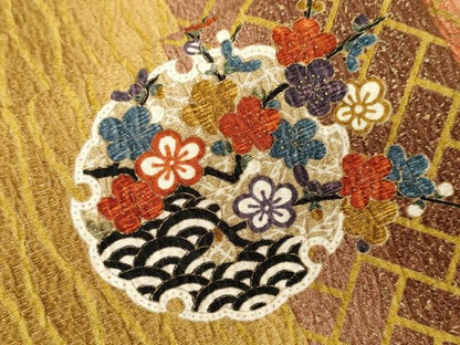 平和屋着物■上質な小紋　地紙雪輪花間道　暈し染め　金彩　正絹　逸品　CABI7683ev