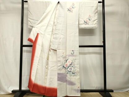 平和屋着物■訪問着　花蝶文　暈し染め　正絹　逸品　CABI7685ev