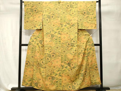 平和屋着物■上質な小紋　切嵌吉祥花文　正絹　逸品　CABI7688ev