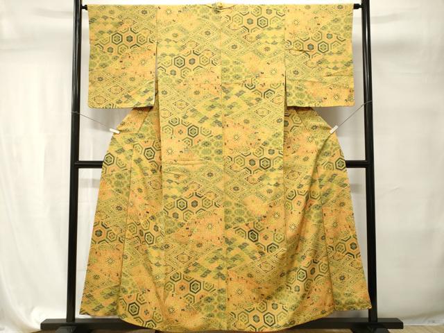 平和屋着物■上質な小紋　切嵌吉祥花文　正絹　逸品　CABI7688ev