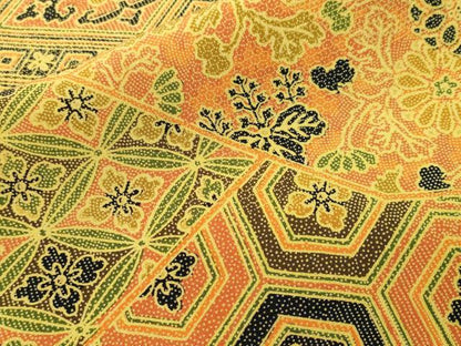 平和屋着物■上質な小紋　切嵌吉祥花文　正絹　逸品　CABI7688ev