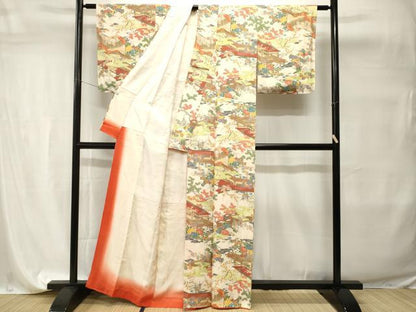 平和屋着物■上質な小紋　風景文　暈し染め　正絹　逸品　CABI7693ev