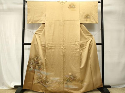 平和屋着物■訪問着　風景文　暈し染め　金彩　正絹　逸品　CABI7696ev
