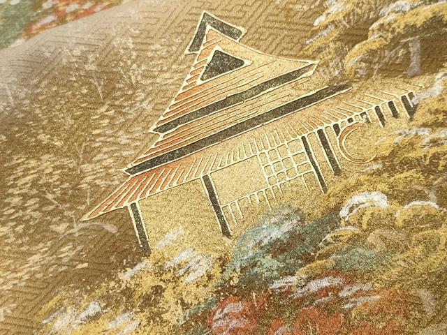 平和屋着物■訪問着　風景文　暈し染め　金彩　正絹　逸品　CABI7696ev