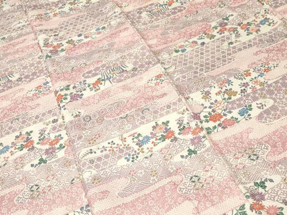 平和屋着物■上質な小紋　エ霞亀甲草花文　正絹　逸品　CABI7698ev