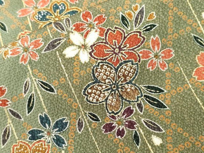 平和屋着物■上質な小紋　扇面籠目草花文　金彩　正絹　逸品　CABI7702ev