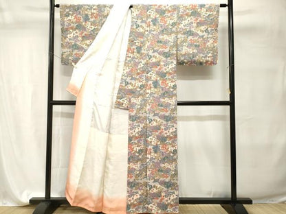 平和屋着物■上質な小紋　人物風景文　鬼しぼ縮緬　正絹　逸品　CABI7703ev