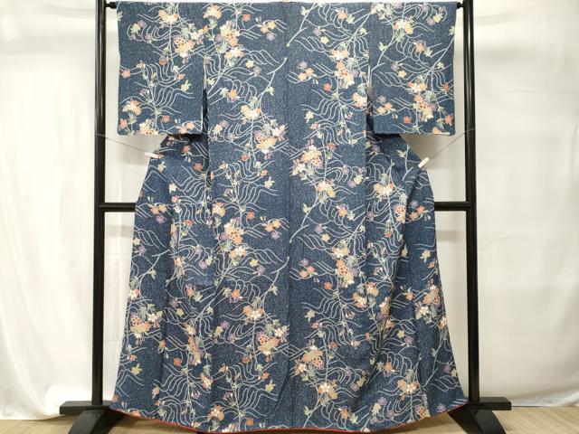 平和屋着物■上質な小紋　流水枝花文　正絹　逸品　CABI7707ev