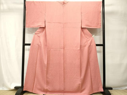 平和屋着物■上質な色無地　花地紋　退紅色　正絹　逸品　CABI7712ev