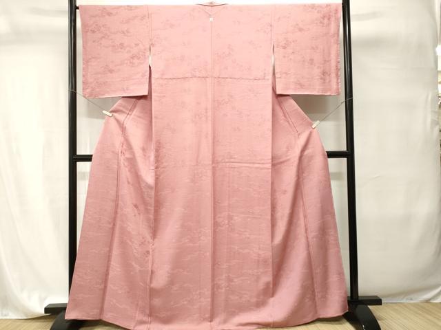 平和屋着物■上質な色無地　破れ色紙亀甲地紋　石竹色　正絹　逸品　CABI7713ev