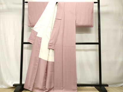 平和屋着物■上質な色無地　霞地紋　撫子色　正絹　逸品　CABI7716ev