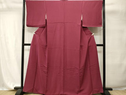 平和屋着物■上質な色無地　葡萄色　正絹　逸品　CABI7718ev