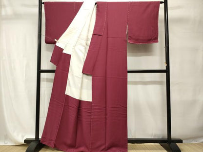 平和屋着物■上質な色無地　葡萄色　正絹　逸品　CABI7718ev