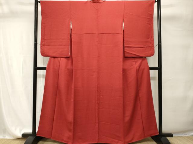 平和屋着物■上質な色無地　紅緋色　正絹　逸品　CABI7719ev