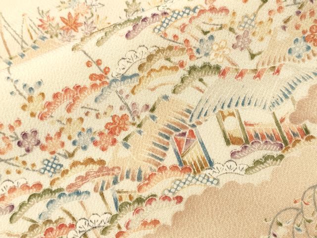 平和屋着物■上質な小紋　御所解文　暈し染め　鬼しぼ縮緬　正絹　逸品　CABI7721ev