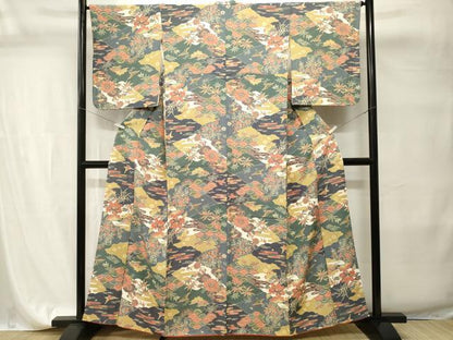 平和屋着物■上質な小紋　松竹梅花鳥文　正絹　逸品　CABI7722ev
