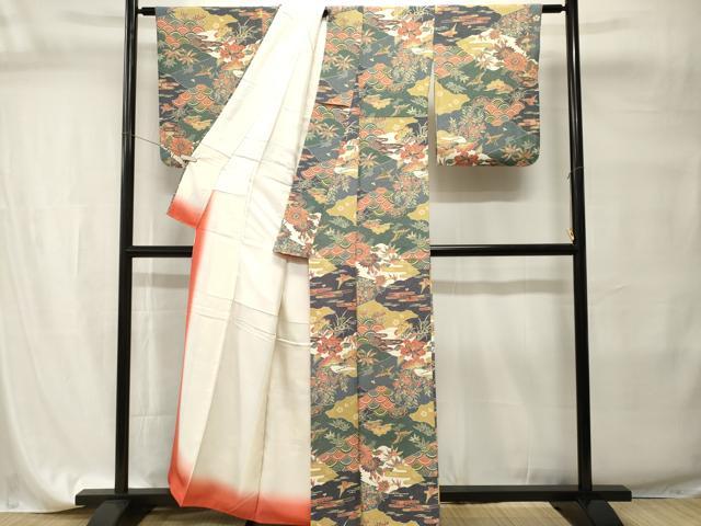 平和屋着物■上質な小紋　松竹梅花鳥文　正絹　逸品　CABI7722ev