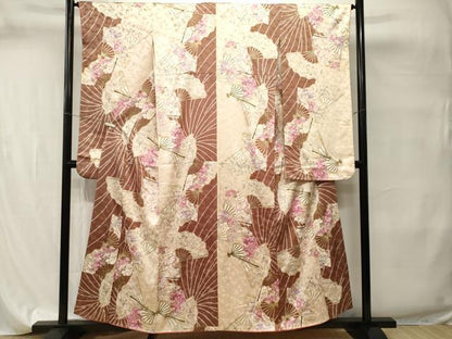 平和屋着物■豪華振袖　扇面草花文　金彩　正絹　逸品　CABI7730ev