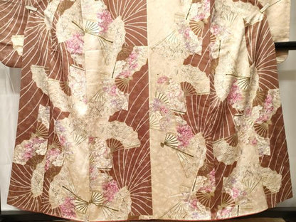 平和屋着物■豪華振袖　扇面草花文　金彩　正絹　逸品　CABI7730ev