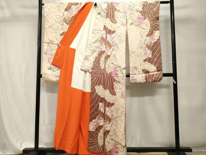 平和屋着物■豪華振袖　扇面草花文　金彩　正絹　逸品　CABI7730ev